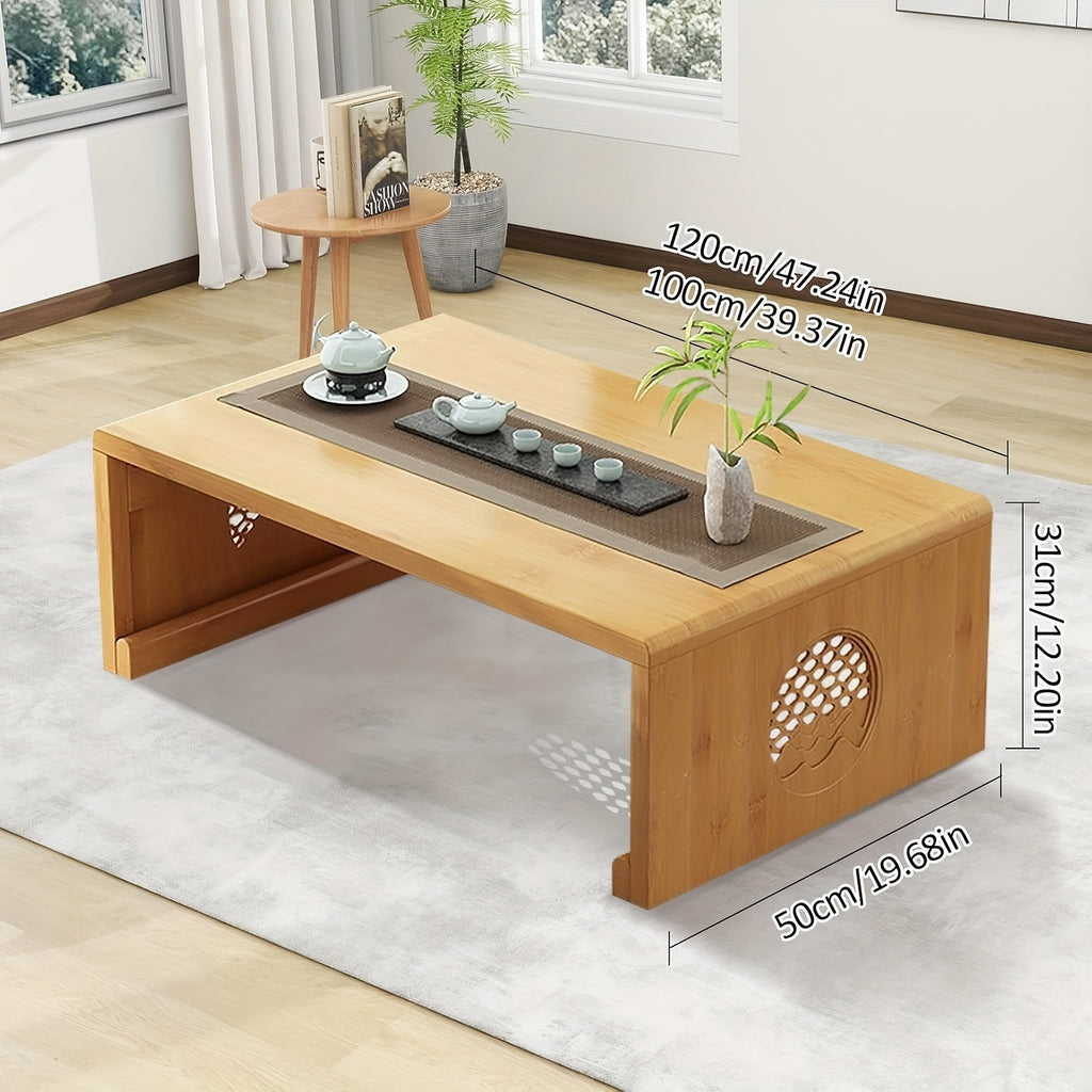 Japanese-Style Low Table, Collapsible Coffee Table, Versatile Folding Table for Tea, Suitable for Dining Room Seating