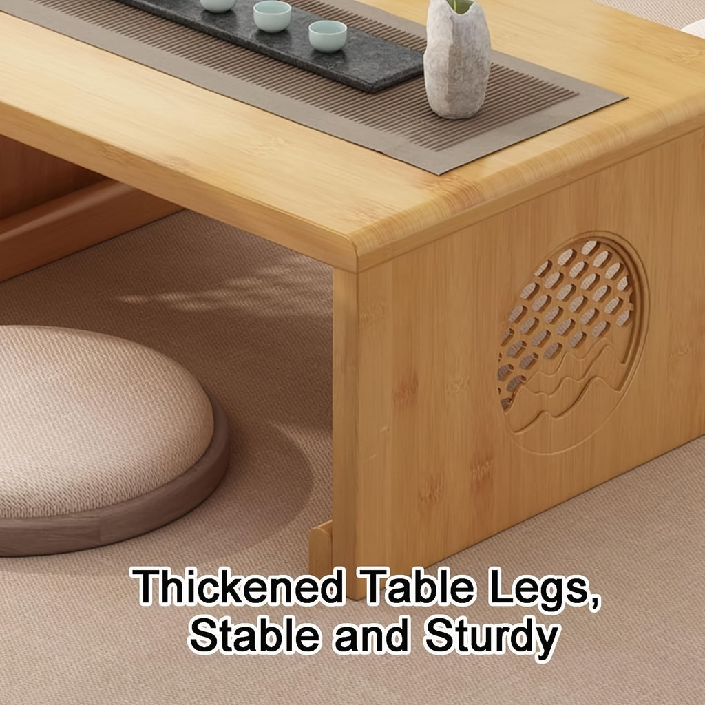 Japanese-Style Low Table, Collapsible Coffee Table, Versatile Folding Table for Tea, Suitable for Dining Room Seating