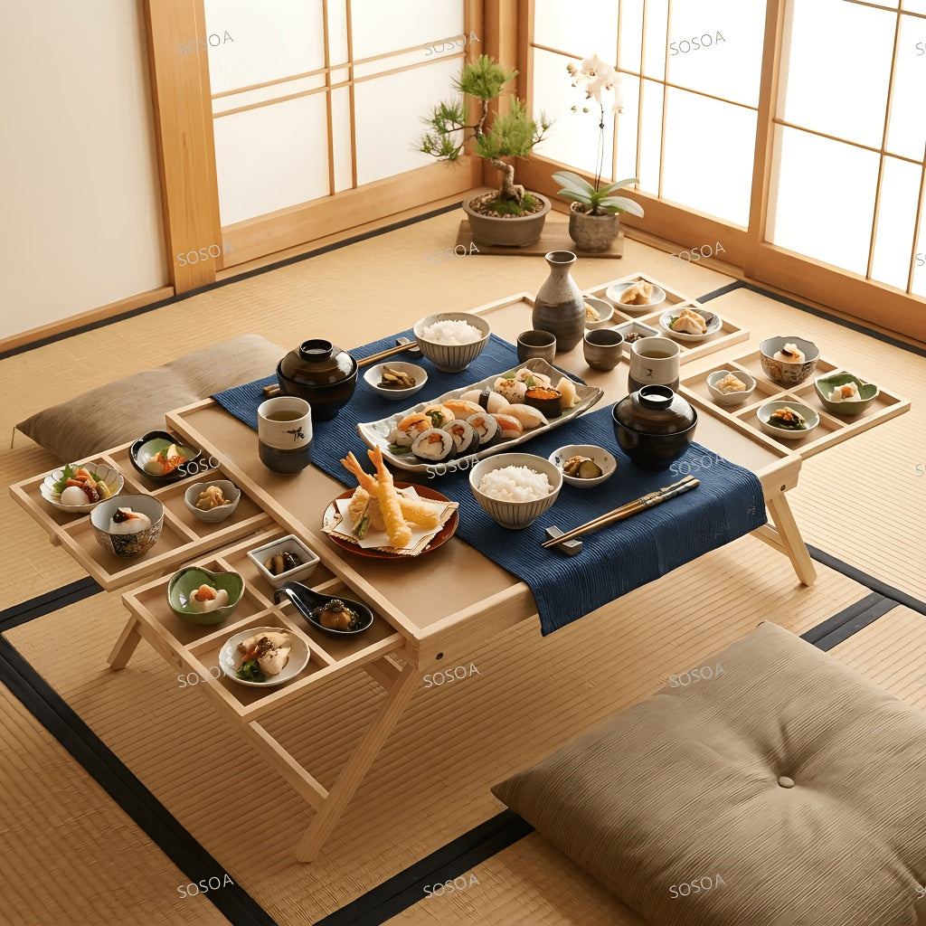 A Portable Wooden Breakfast Table with Folding Legs And Handles, a Portable Picnic Table, a Movable Outdoor Multifunctional Table, an Outdoor Tea Table, a Casual-Style Foldable Table with a Leg Base. Suitable for Camping, a Multifunctional Tray, a