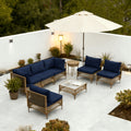 7pcs Outdoor Wicker Patio Furniture Set, Rattan Sectional Sofa with Cushions And Coffee Table, Suitable for Backyard, Poolside, Porch, Garden, Sectional Patio Furniture, Patio Table, Outdoor Table, L-shaped Patio Sofa Set
