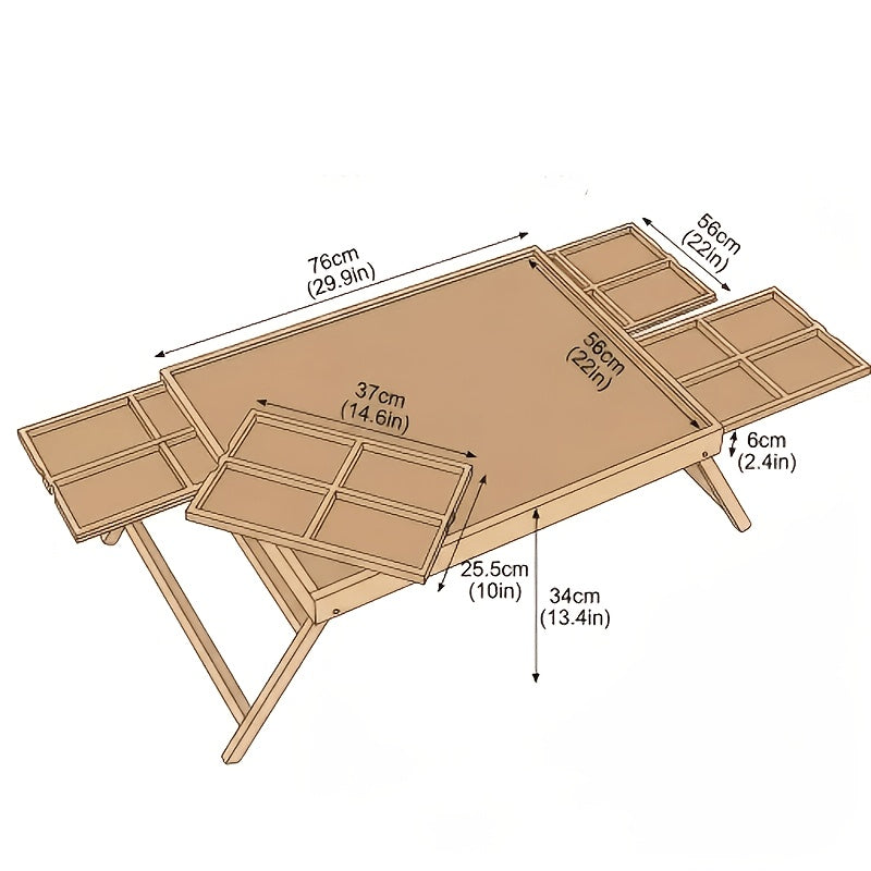 A Portable Wooden Breakfast Table with Folding Legs And Handles, a Portable Picnic Table, a Movable Outdoor Multifunctional Table, an Outdoor Tea Table, a Casual-Style Foldable Table with a Leg Base. Suitable for Camping, a Multifunctional Tray, a